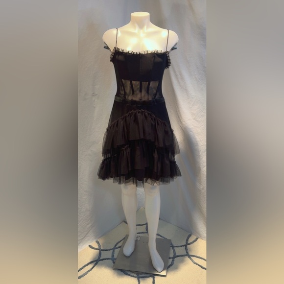 City Studio Dresses & Skirts - City Studio Black Sheer Ruffle Mini Dress